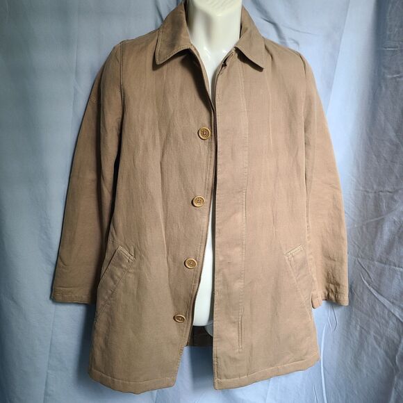 Zadig & Voltaire Men's khaki Jacket cotton blend zipper lightweight trench sz S